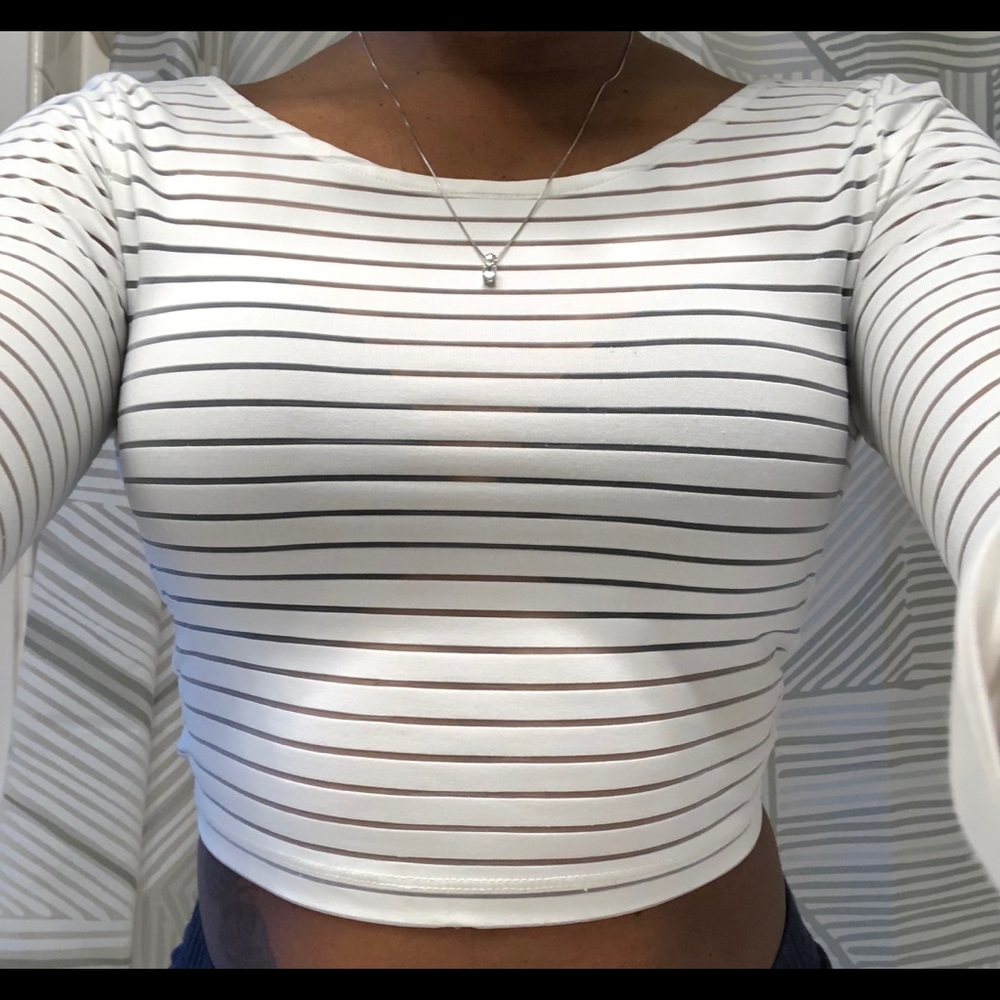 White see semi through shirt